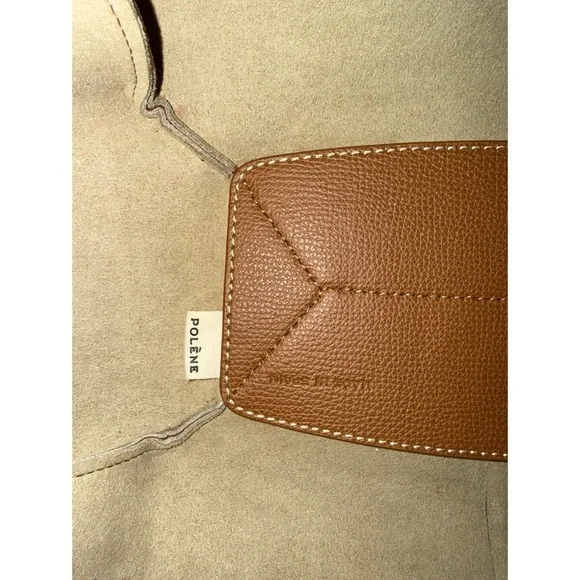 Polène Large Cyme Bag Textured Italian Calfskin Leather Tote w/ Box & Dust Bag - Picture 7 of 14